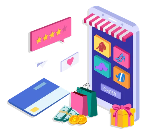 Online Shopping Service  Illustration