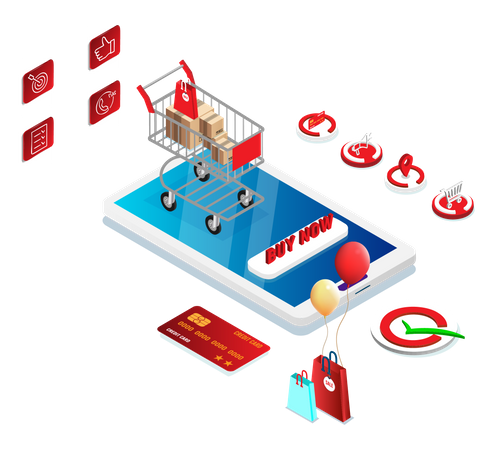 Online shopping service  Illustration