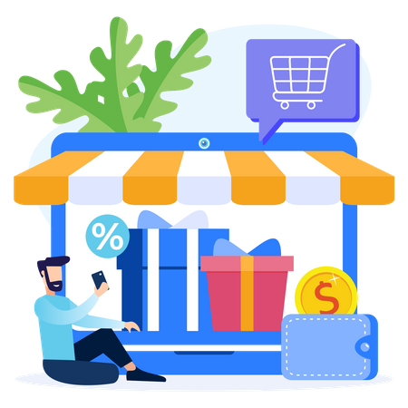 Online Shopping Service  Illustration