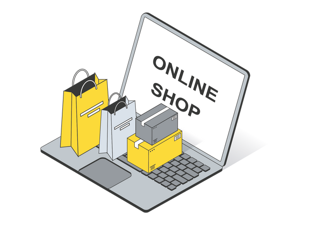 Online-Einkaufsshop  Illustration