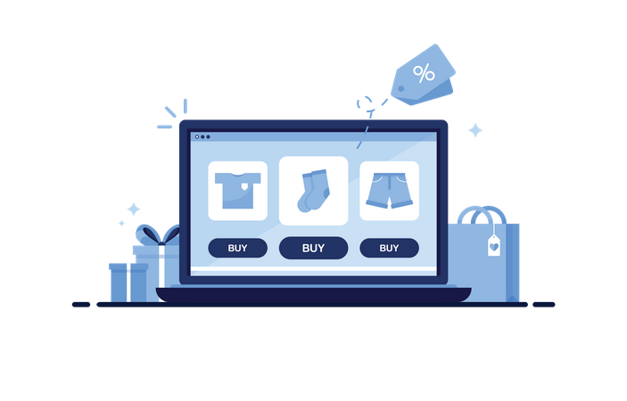 Online Shopping Site Illustration