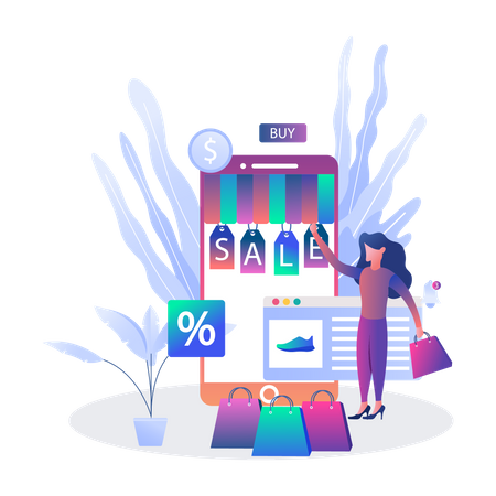 Online shopping site  Illustration