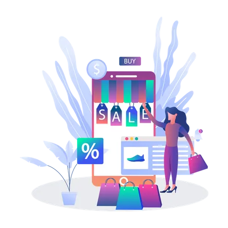 Online shopping site  Illustration