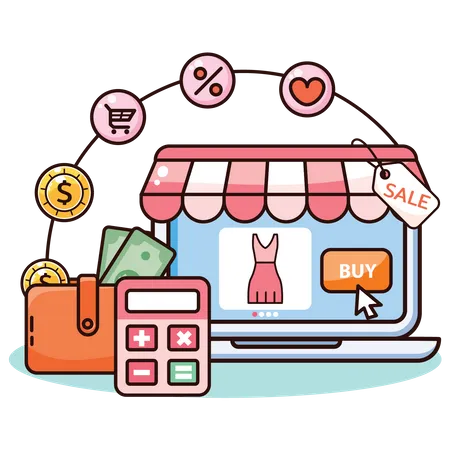 Online Shopping Site  Illustration