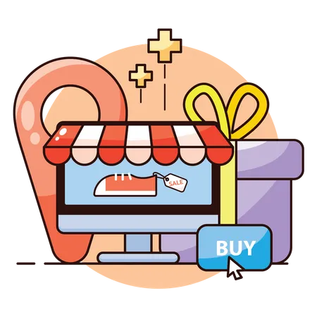 Online Shopping Site  Illustration