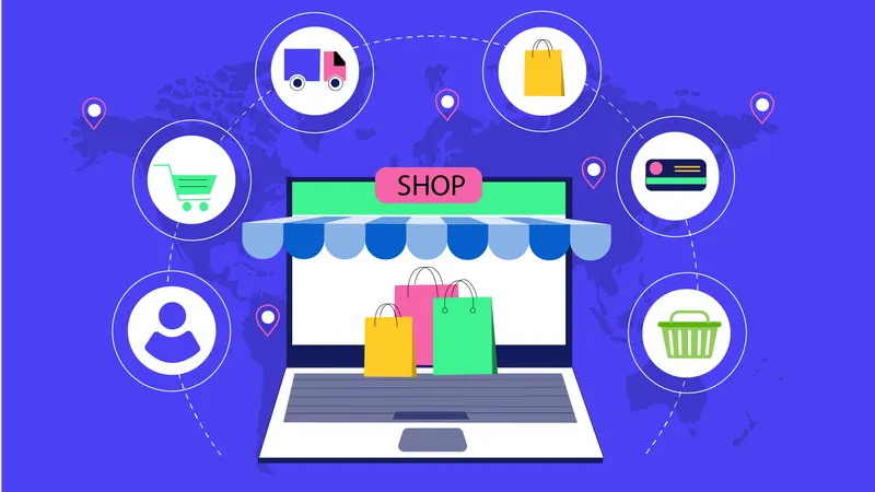 Online Shopping Site  Illustration