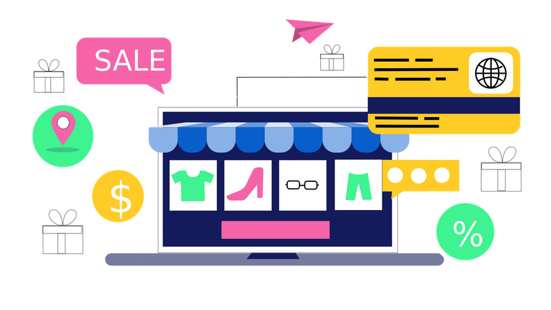 Online Shopping Site  Illustration