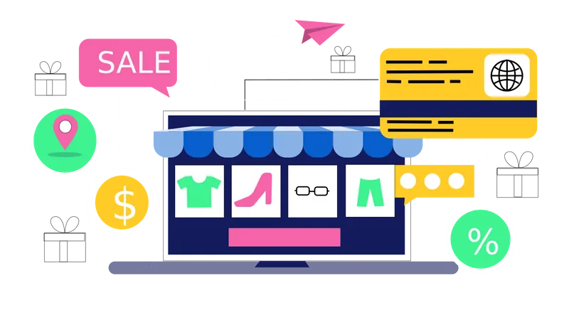 Online Shopping Site  Illustration