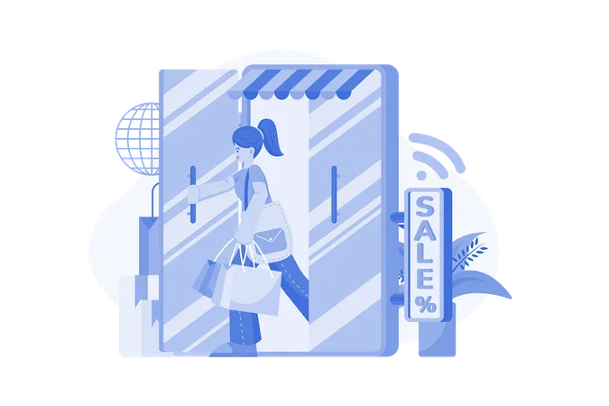 Online Shopping Store Illustration Concept On A White Background Illustration
