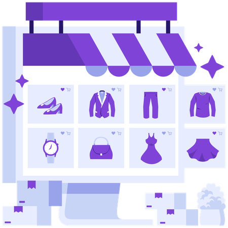 Online shopping store  Illustration