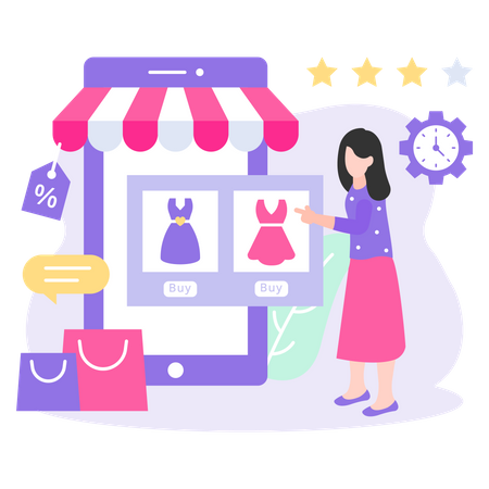 Online Shopping store Illustration