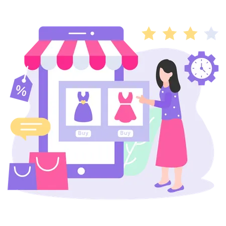 Online Shopping store Illustration