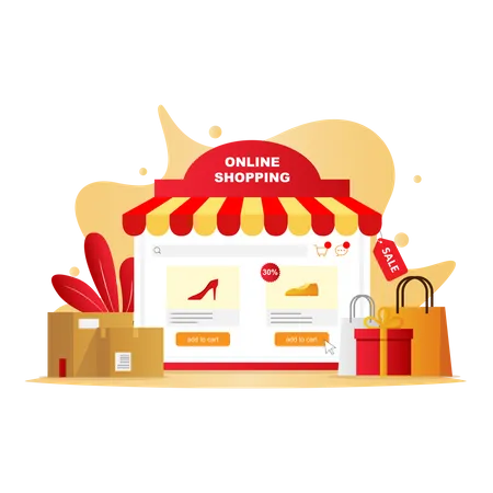 Online Shopping Store Illustration