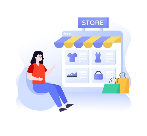 Online Shopping store  Illustration