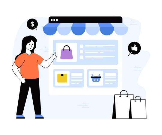 Online Shopping Store  Illustration