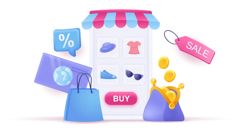Online shopping store Illustration