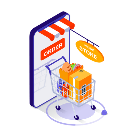 Online Shopping Store Illustration