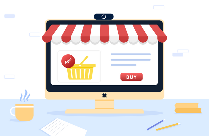 Online shopping Store Illustration