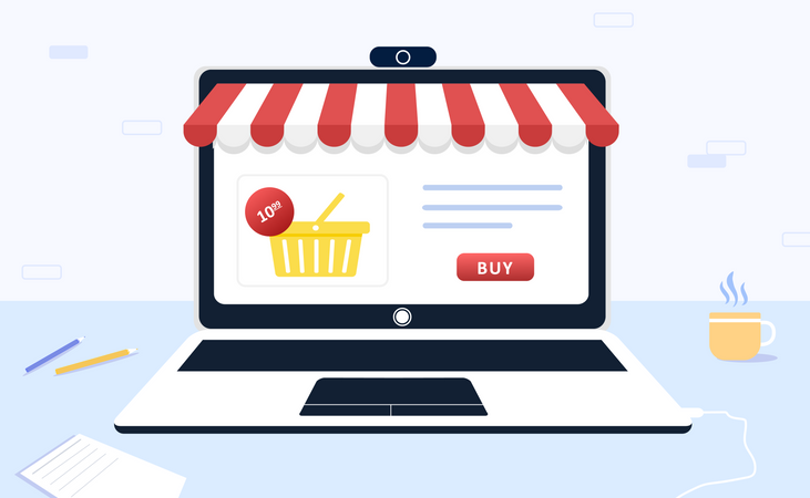 Online shopping store  Illustration