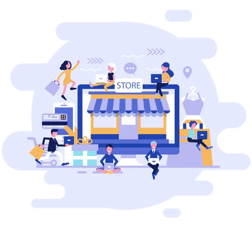 Online Shopping Store  Illustration