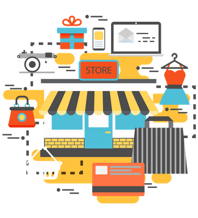 Online Shopping Store  Illustration