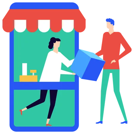 Online shopping store  Illustration