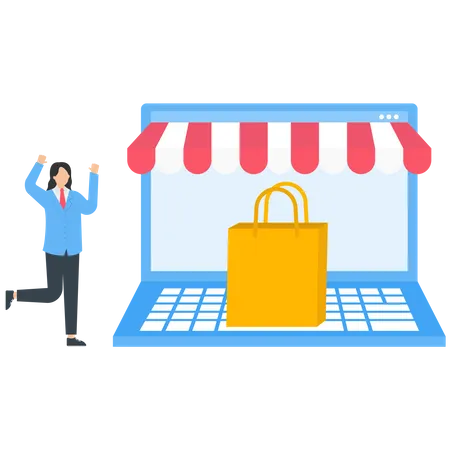 Online shopping store  Illustration