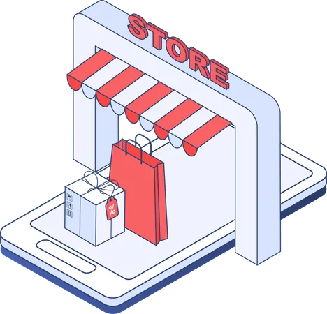 Online shopping store  Illustration