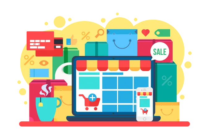 Online Shopping store  Illustration