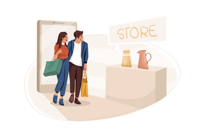 Online Shopping Store  Illustration