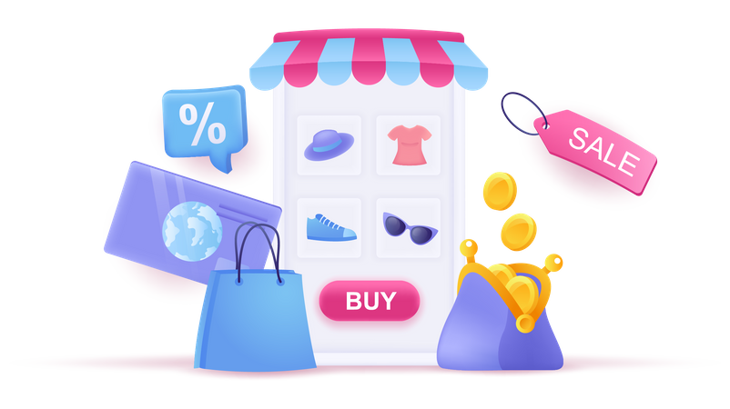 Online shopping store  Illustration