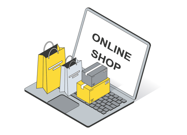 Online shopping store  Illustration