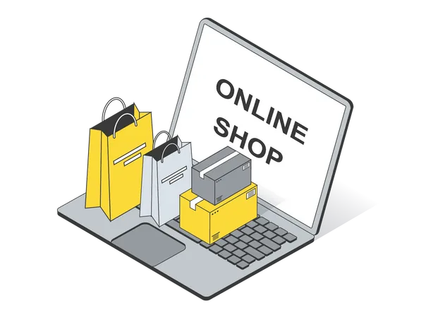 Online shopping store  Illustration