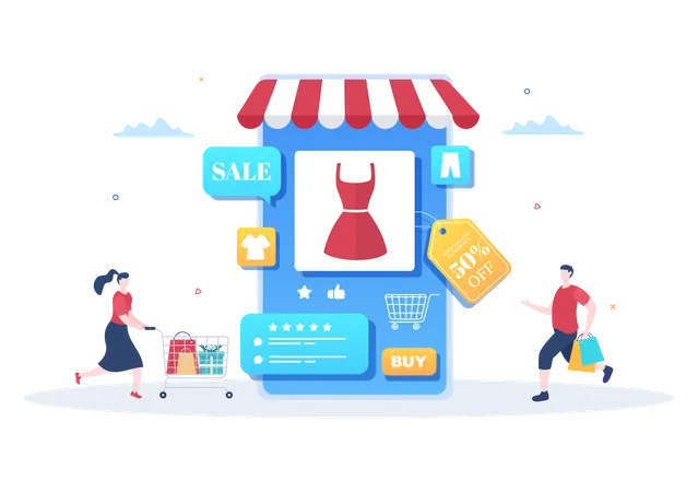 Online Shopping Store  Illustration