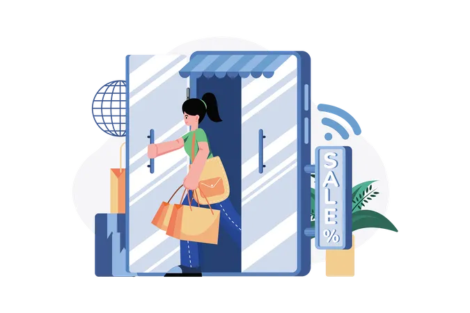 Online shopping store  Illustration