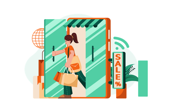 Online shopping store  Illustration