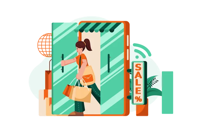 Online shopping store  Illustration