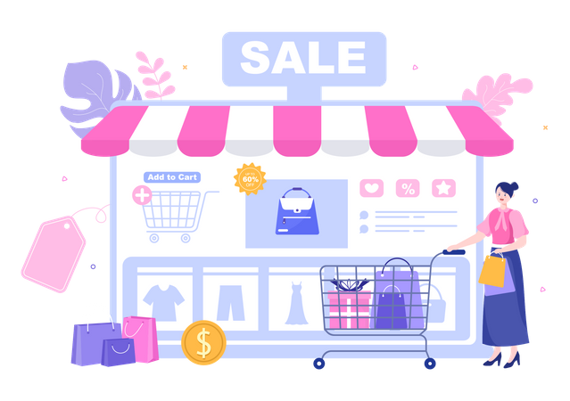 Online Shopping Store  Illustration