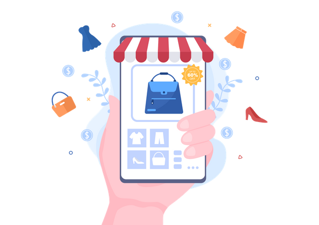 Online shopping store  Illustration