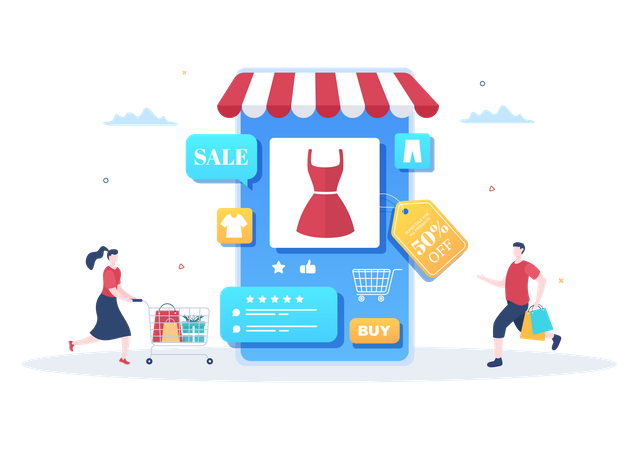 Online Shopping Store  Illustration