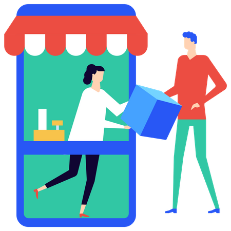Online shopping store  Illustration