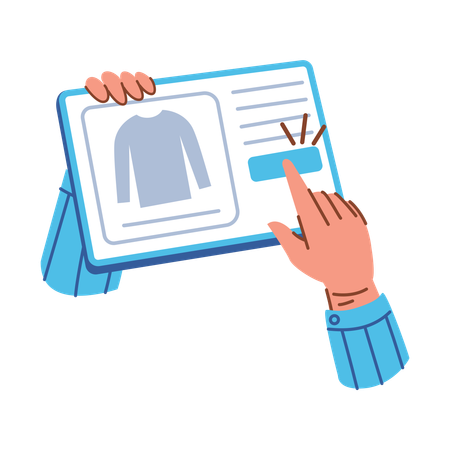Online Shopping through  Tablet  Illustration