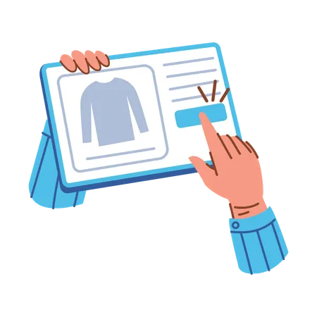 Online Shopping through  Tablet  Illustration