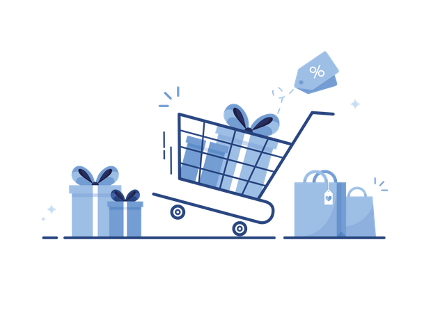 Online Shopping Trolley Illustration