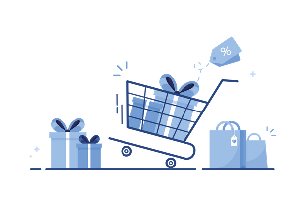 Online Shopping Trolley  Illustration