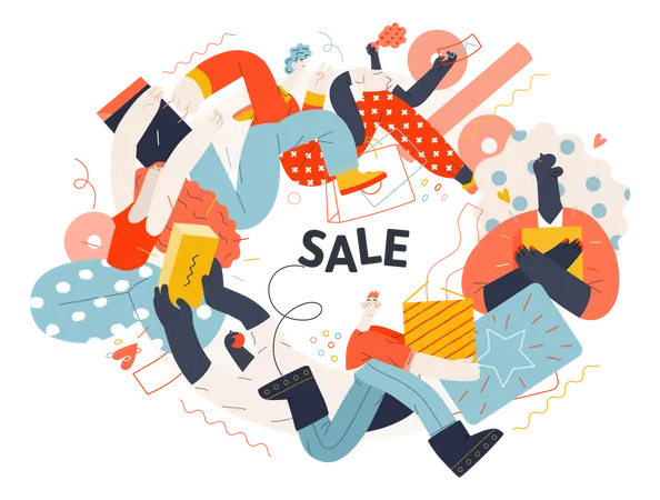 Online-Shopping-Verkauf  Illustration