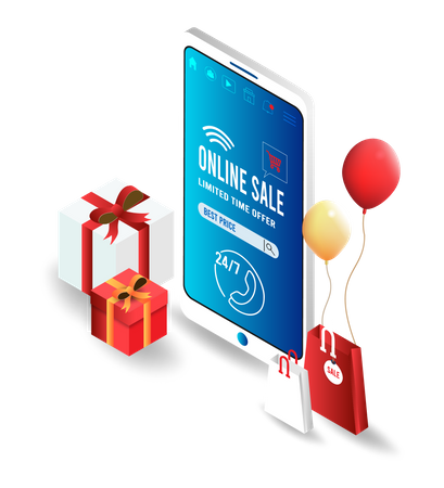 Online-Shopping-Verkauf  Illustration