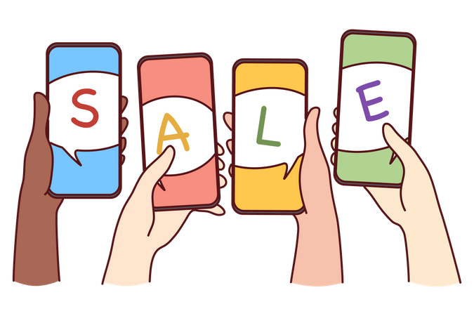Online-Shopping-Verkauf  Illustration
