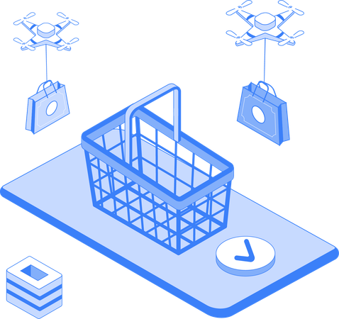 Online-Shopping vom Handy  Illustration