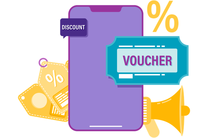 Online shopping voucher  Illustration